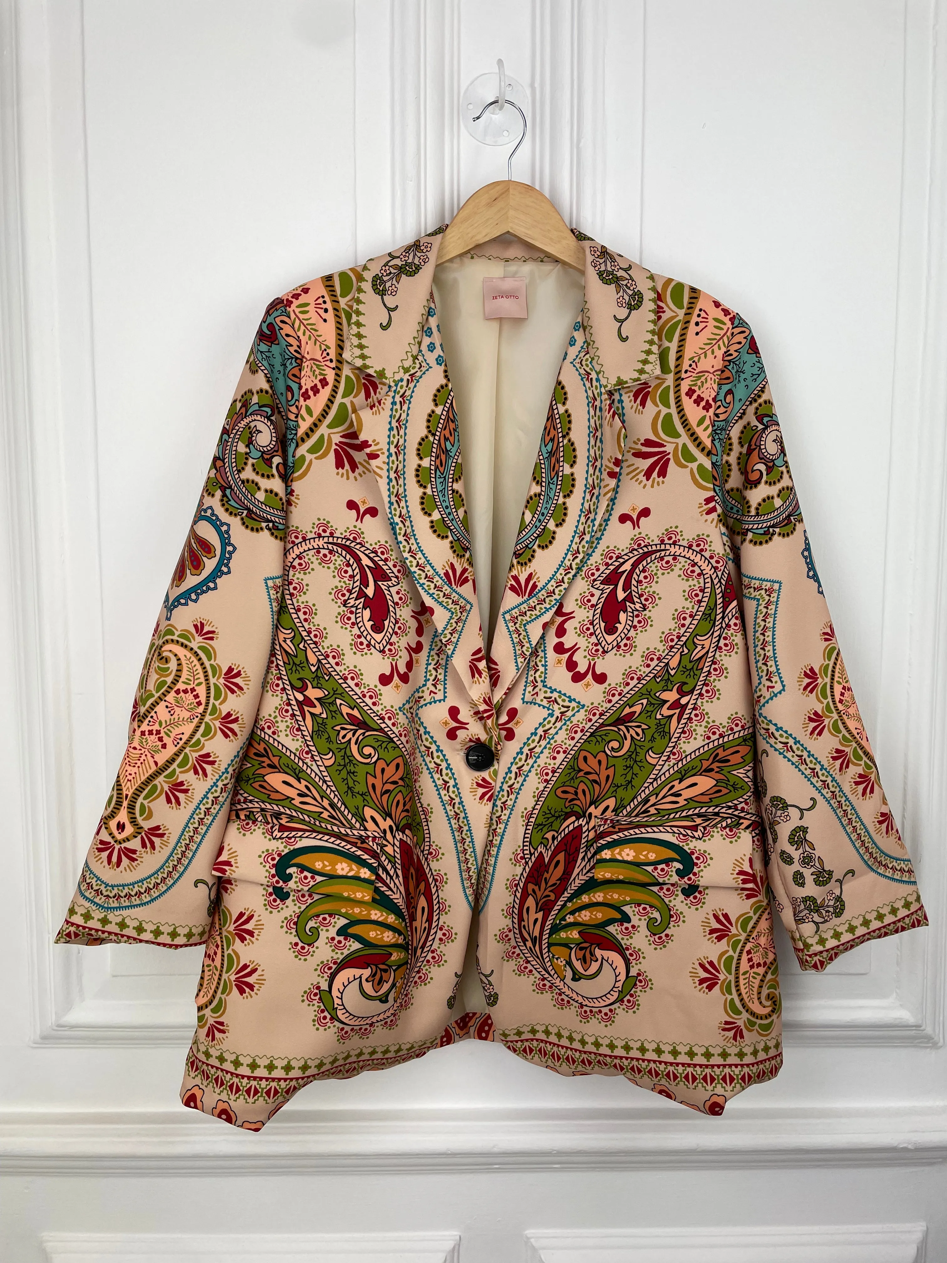 Ornate Print Boyfriend Blazer