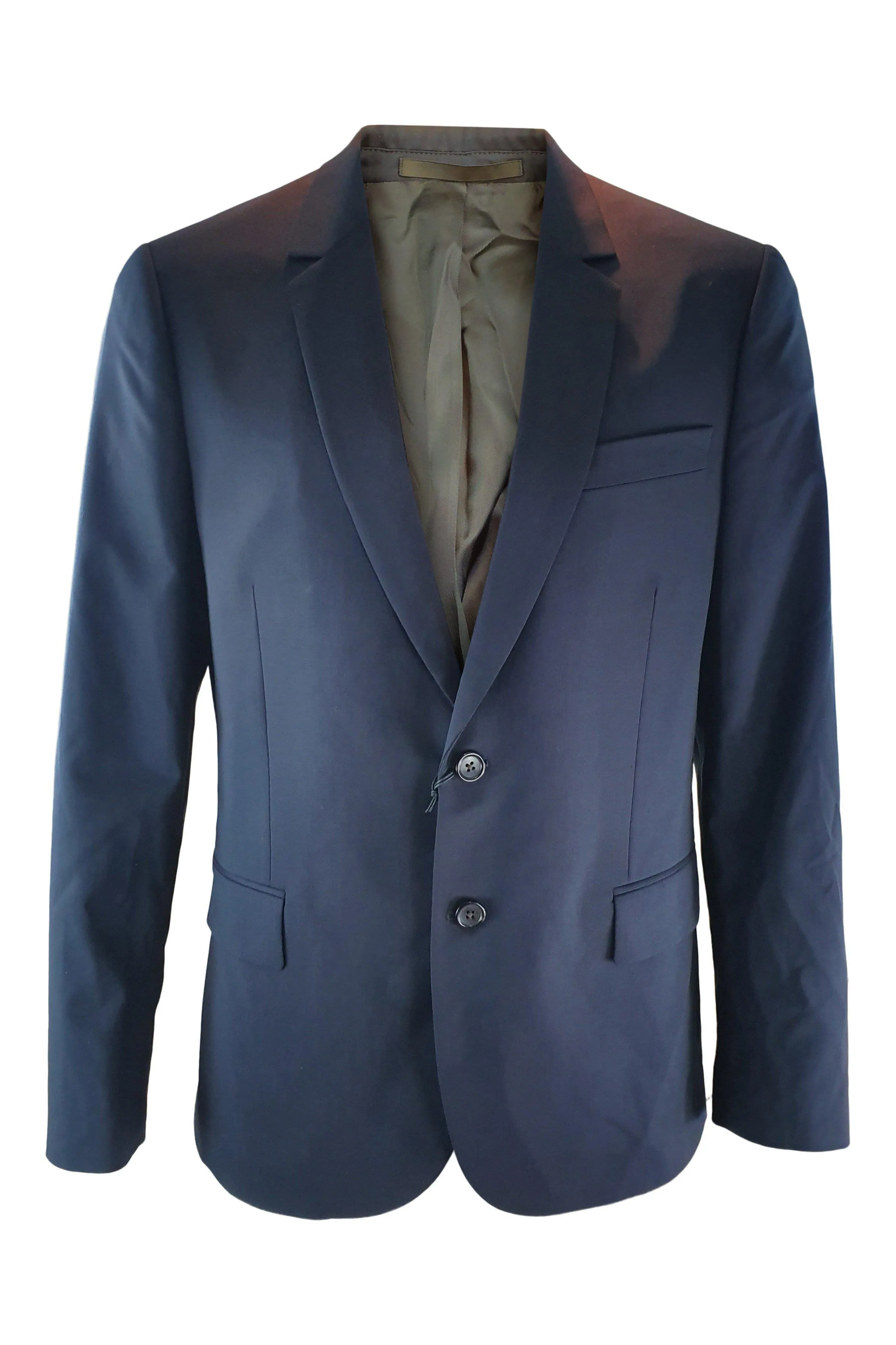 PAUL SMITH Blue Black Wool Blend Single Breasted Blazer Jacket (36:46)