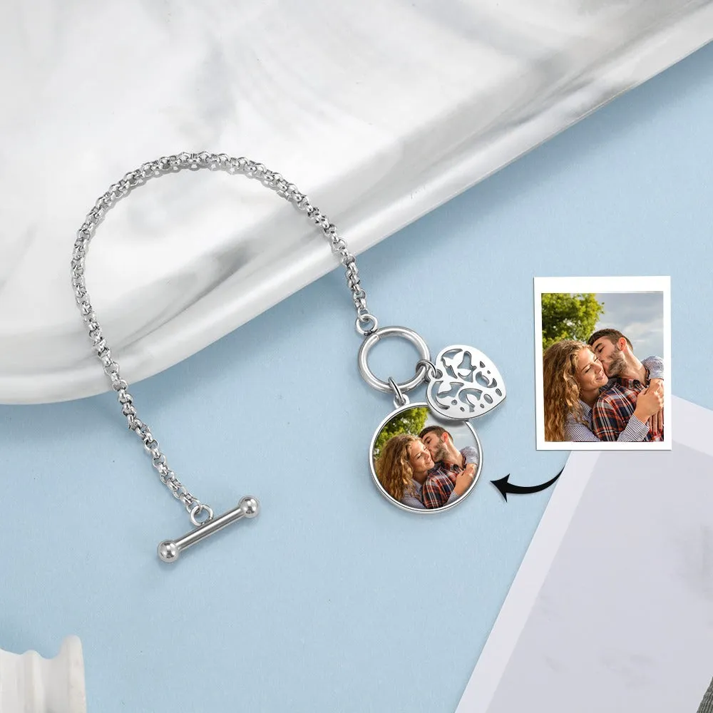 Personalized Photo Cordate Bracelet For Women