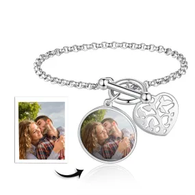 Personalized Photo Cordate Bracelet For Women