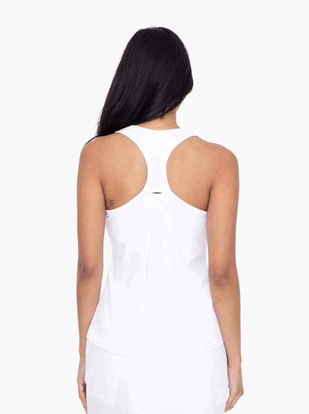 Racerback Athletic Tank Top - White