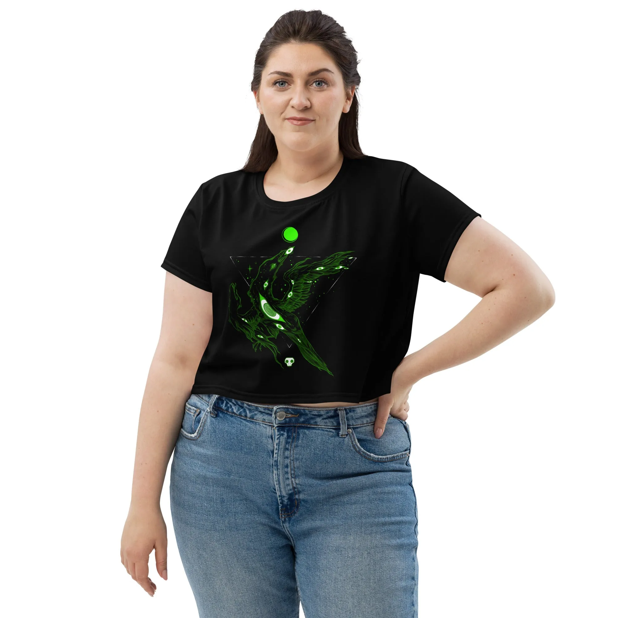 Raven And Eyes, Sublimation Crop Top