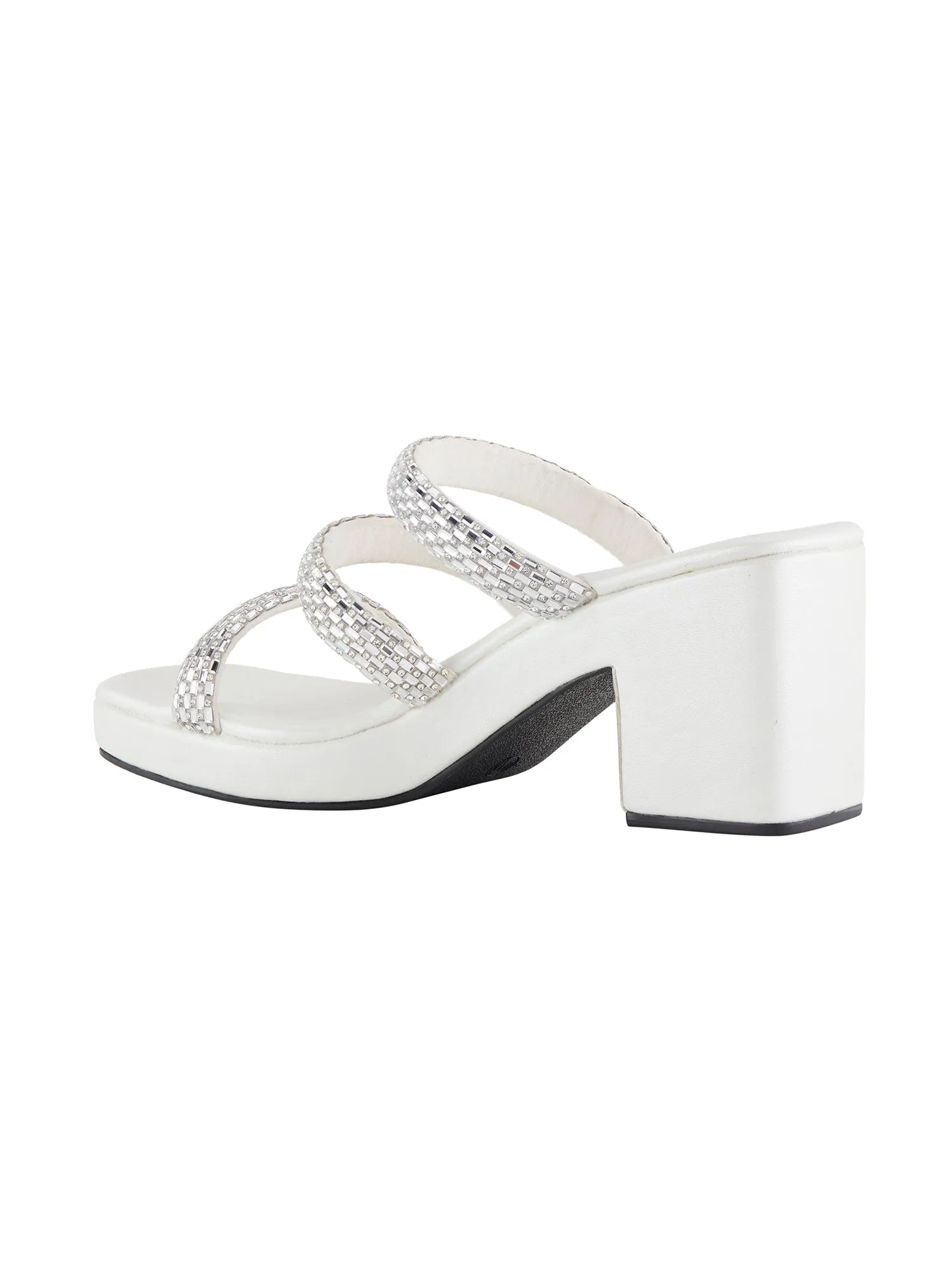 Silver & White Platforms For Women