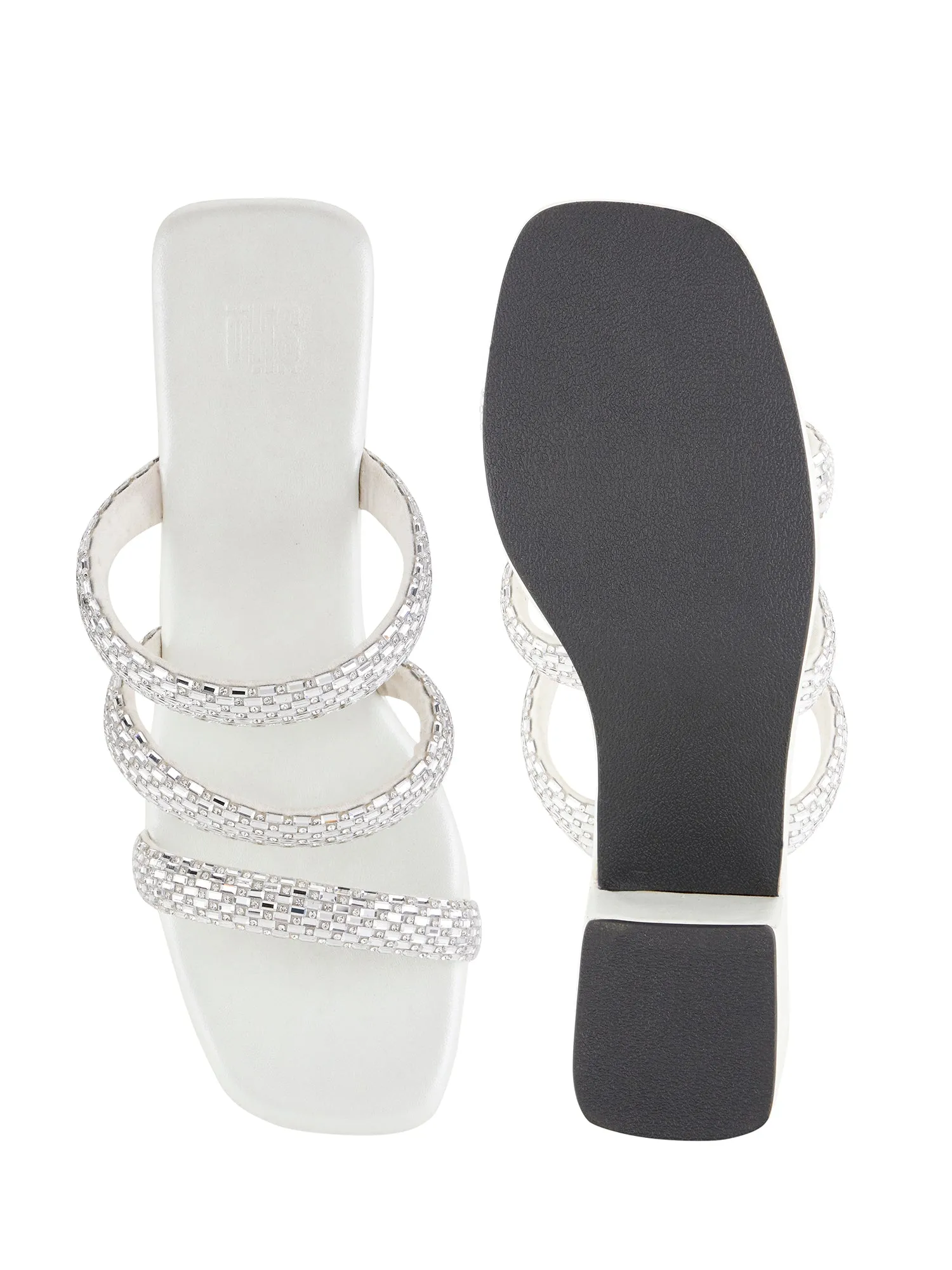 Silver & White Platforms For Women