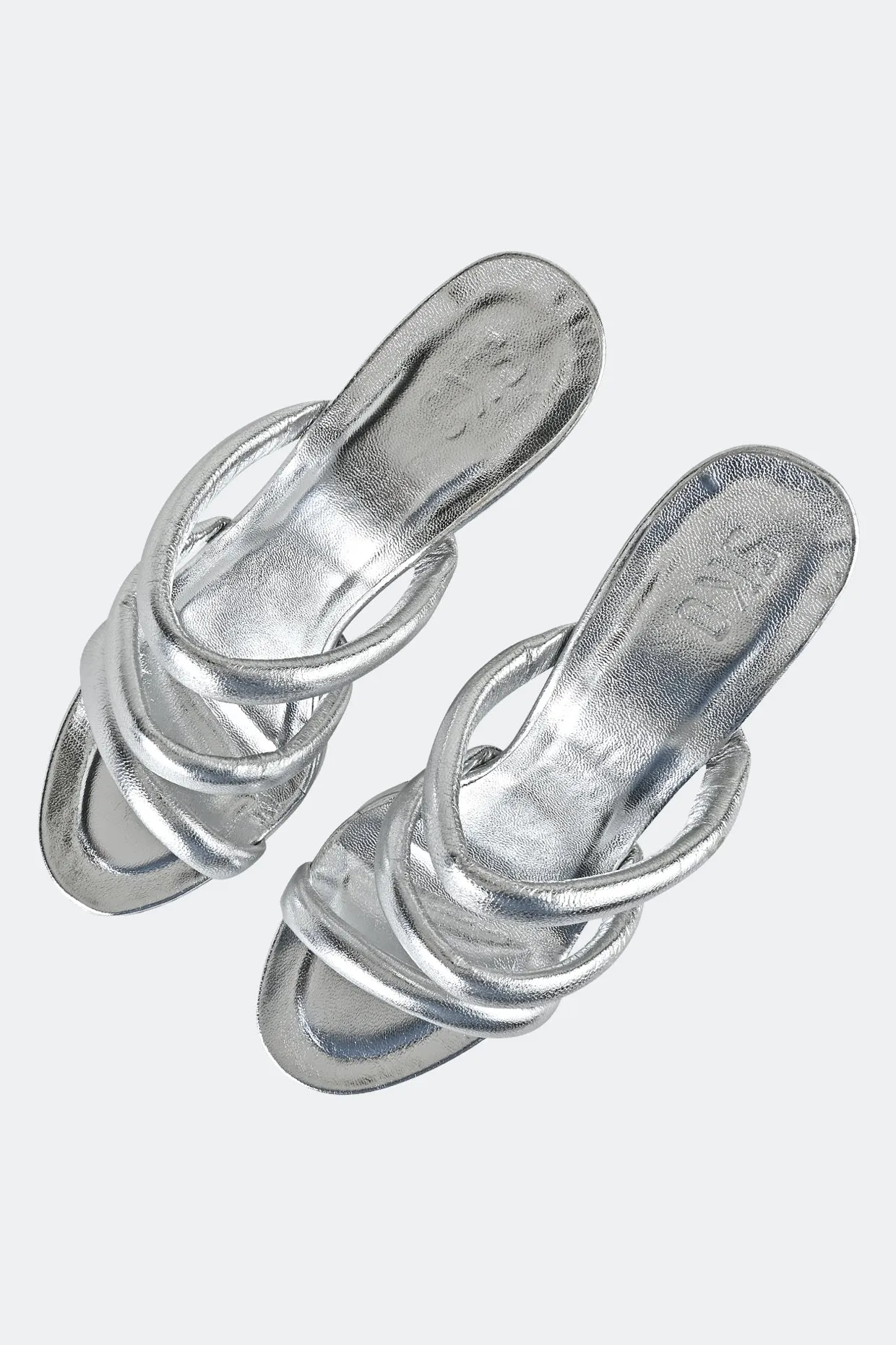 Silver Three Strap Platform For Women