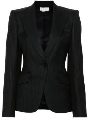 SINGLE-BREASTED PINSTRIPE BLAZER