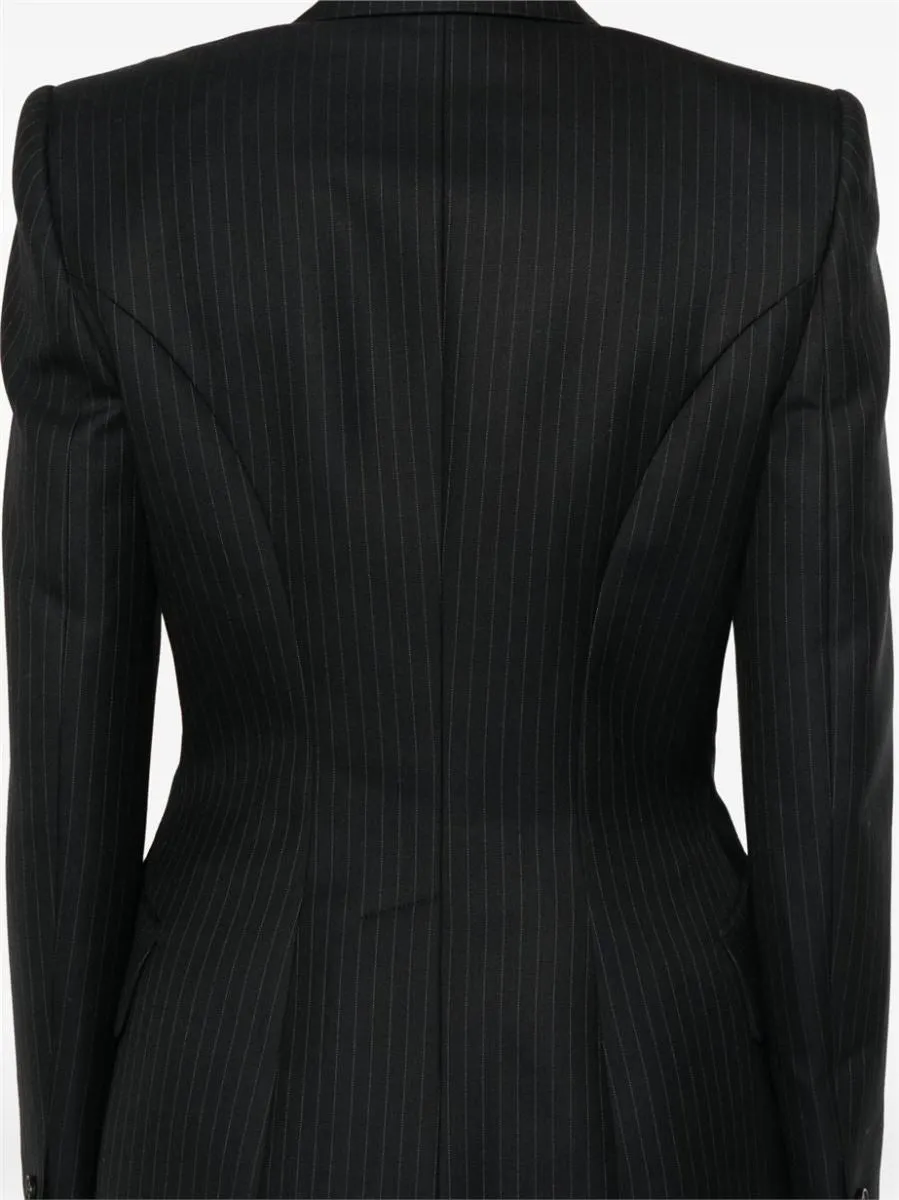 SINGLE-BREASTED PINSTRIPE BLAZER