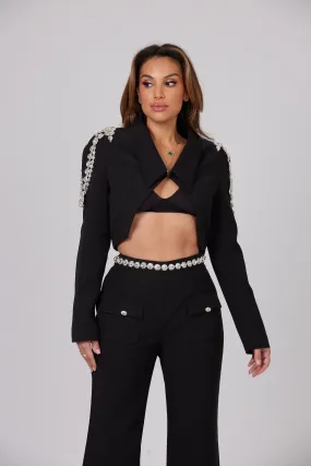 SIRINA CRISTAL SET CROPPED BLAZER AND TROUSER