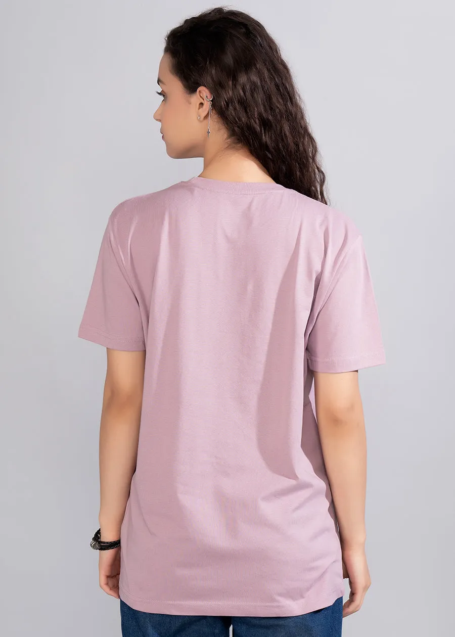 Solid Women Boyfriend T-Shirt - Lilac