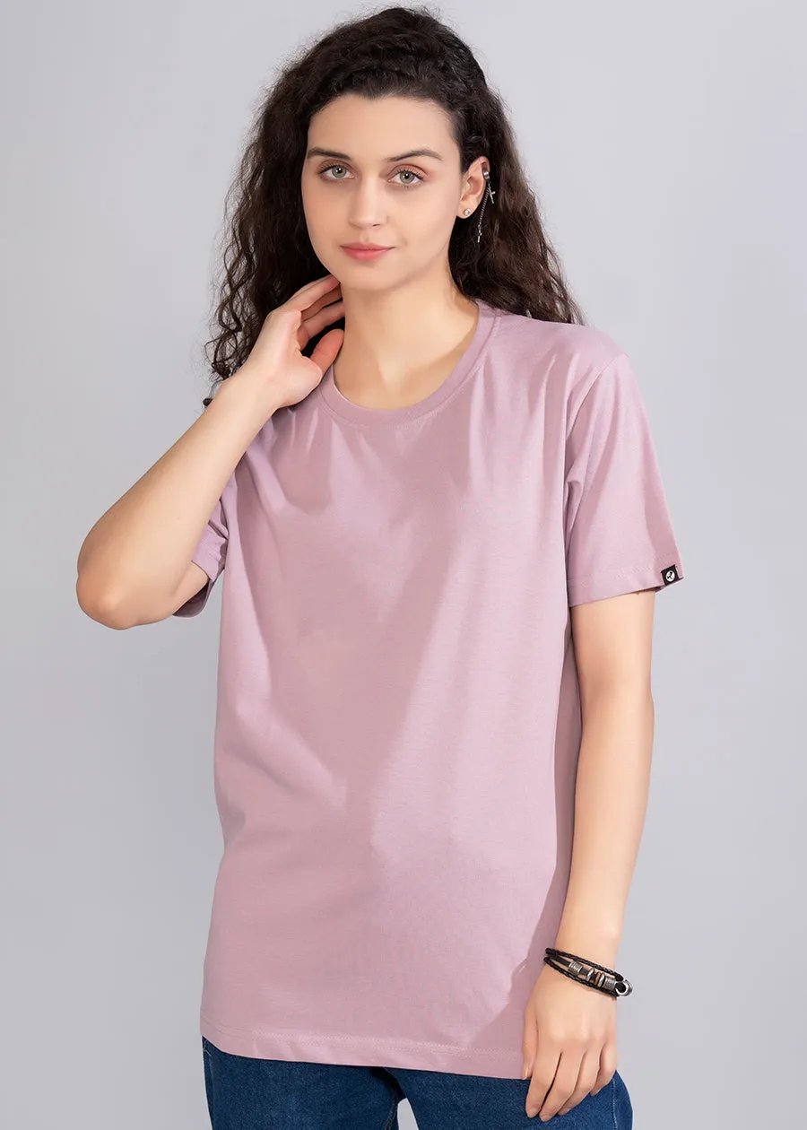 Solid Women Boyfriend T-Shirt - Lilac