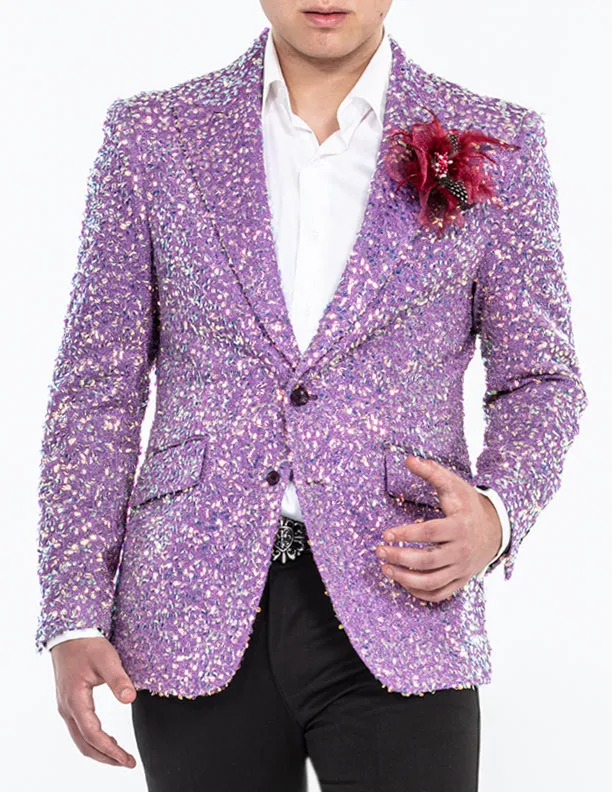 sparkle blazer men Lavender