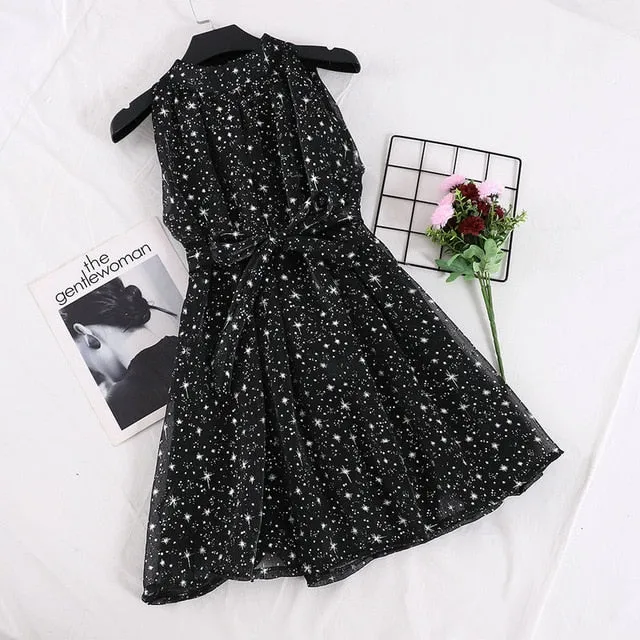 Star Print Organza Puff