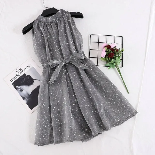 Star Print Organza Puff