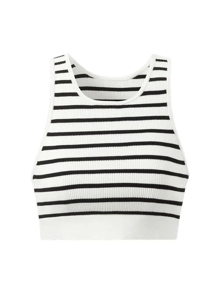 Striped Women Crop Tank Top