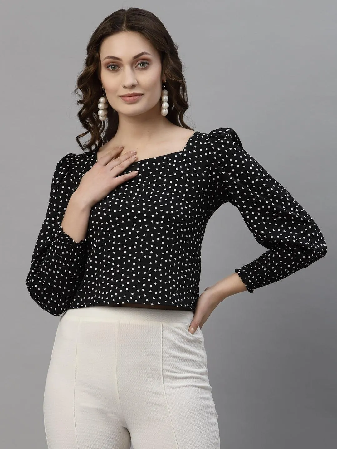 Style Quotient Women Black Printed Tops