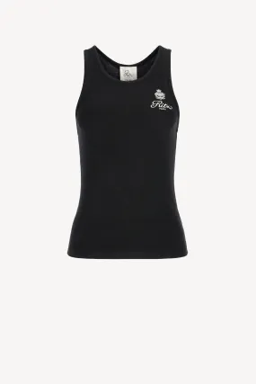 Tank Top Rib in Schwarz