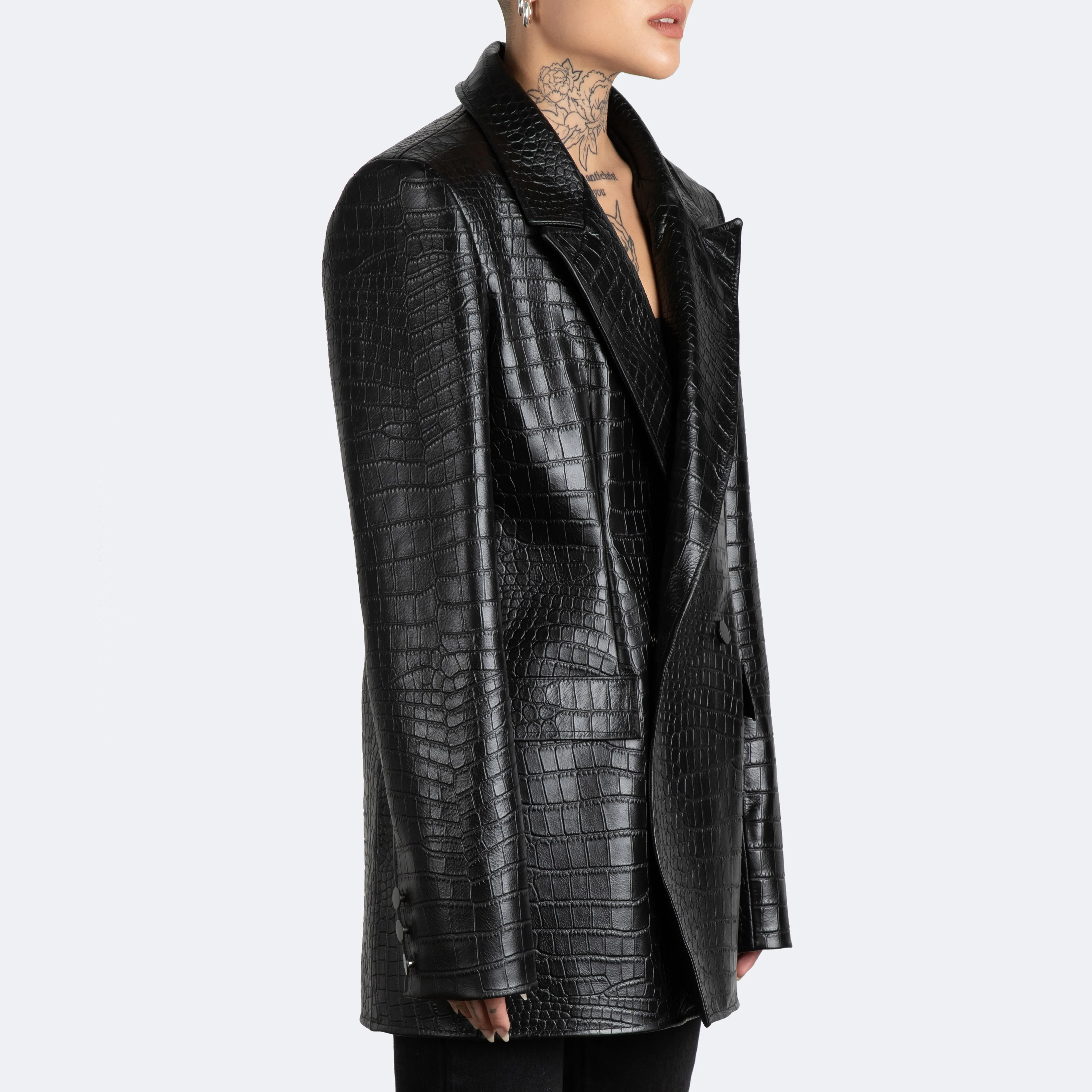 The Kamala Blazer - Croc Embossed