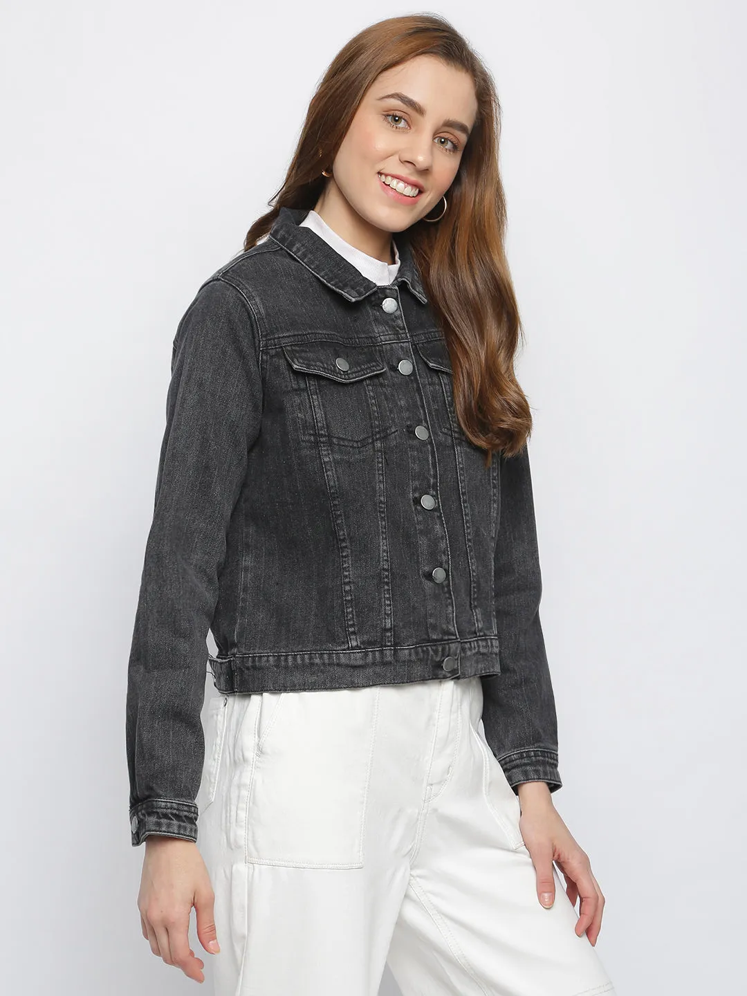 Women Black Denim Jacket