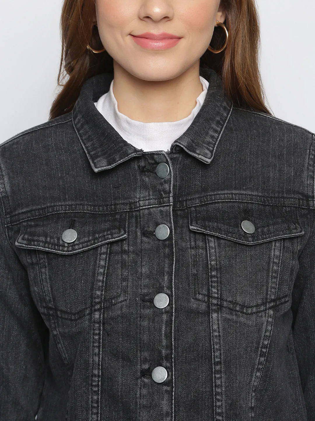 Women Black Denim Jacket