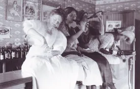 Women in Saloon Postcard