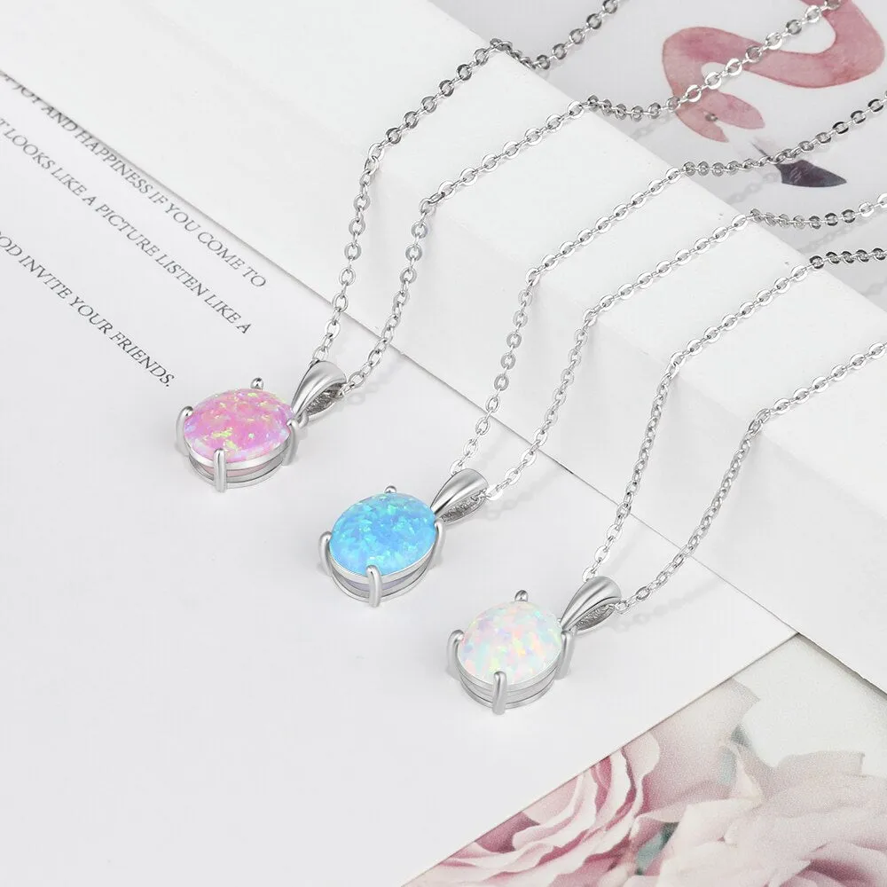 Women Milky Opal Pendants & Necklaces