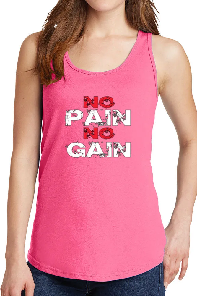 Women's No Pain No Gain Core Cotton Tank Tops -XS~4XL