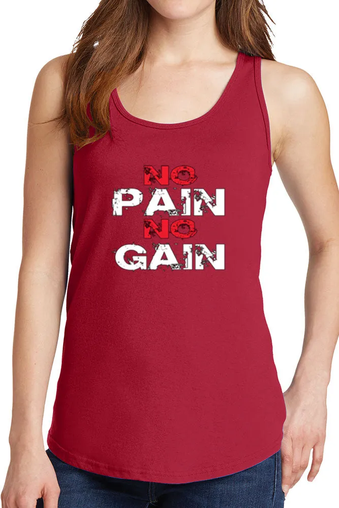 Women's No Pain No Gain Core Cotton Tank Tops -XS~4XL